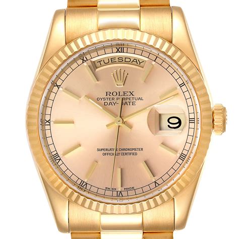 rolex yellow gold president bracelet|Rolex men's presidential gold watch.